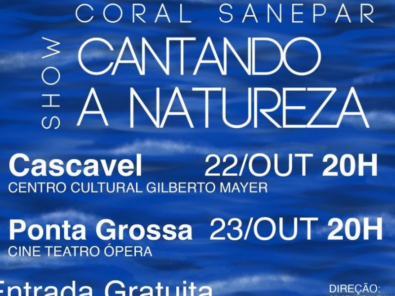 Foto Coral Sanepar apresenta novo show em Ponta Grossa na quarta-feira (23)