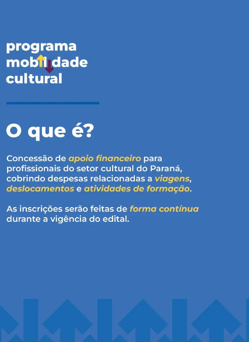 Foto Secretaria de Estado da Cultura lança edital “Programa Mobilidade Cultura”