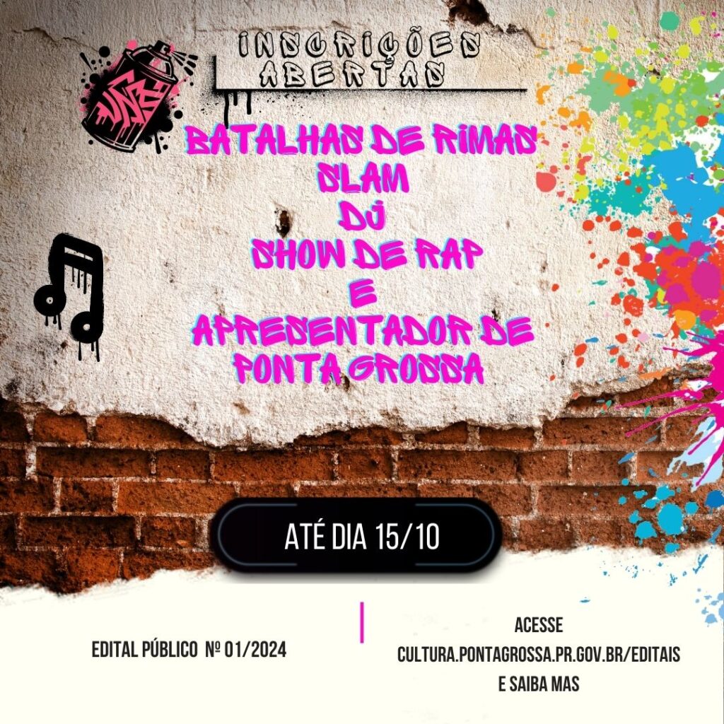 Foto Estão abertas as inscrições para o Edital de Batalhas de Rimas, SLAM, DJ e Shows de Rap